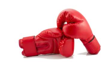 red boxing gloves on a white background