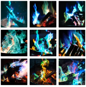 a collection of photos showing different types of fire