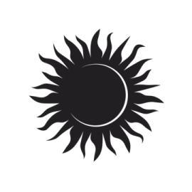 a black and white image of the sun