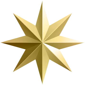 a gold star on a white background