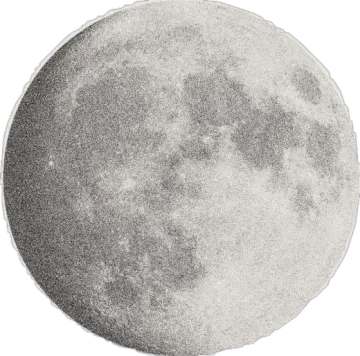 a black and white drawing of the moon