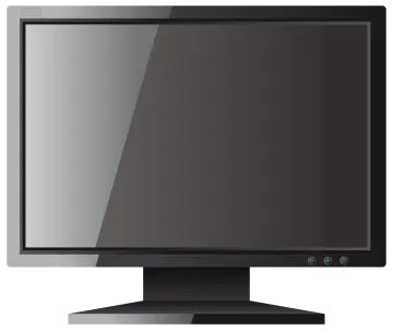 a computer monitor on a white background