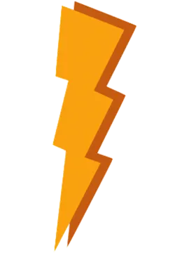 an orange lightning bolt