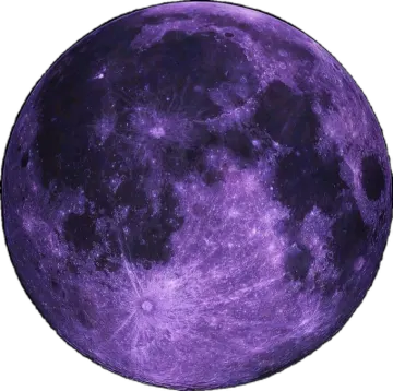 a purple moon on a white background