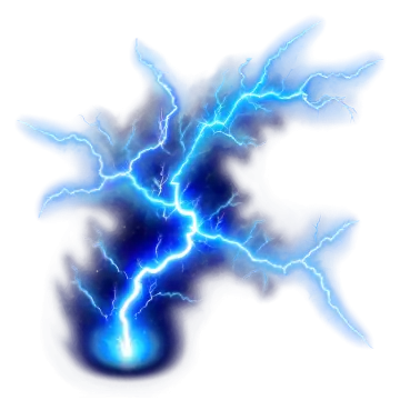 a blue lightning bolt in the sky