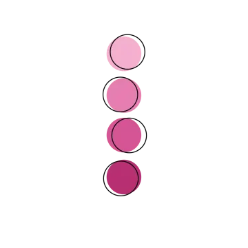 a pink circle with three circles in the middle