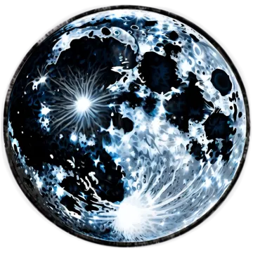 a blue moon with stars in the middle