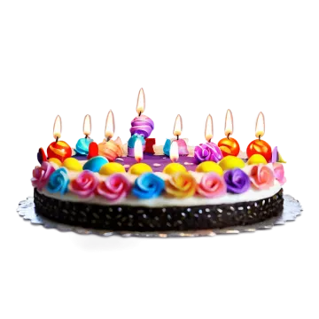 a birthday cake with candles on it