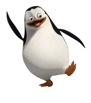 a cartoon penguin standing on its hinds