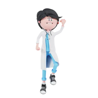 a cartoon character dressed as a doctor