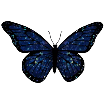 a blue butterfly on a white background