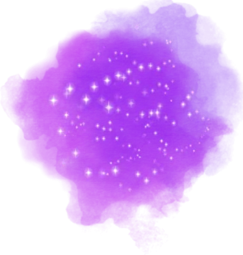 a purple and white watercolor background with stars
