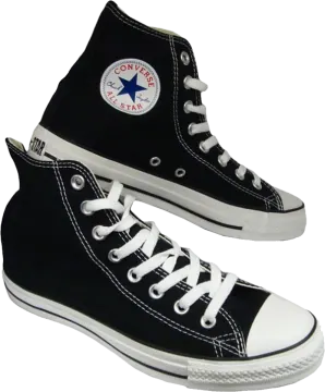 a pair of black sneakers with white laces