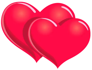 two red hearts clipart