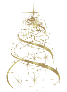 a gold christmas tree on a white background