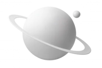 an image of a white sphere with a ring around it