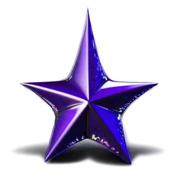 a purple star on a white background