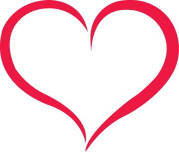 a red heart with a white background
