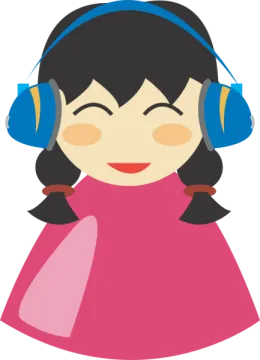 a girl with headphones