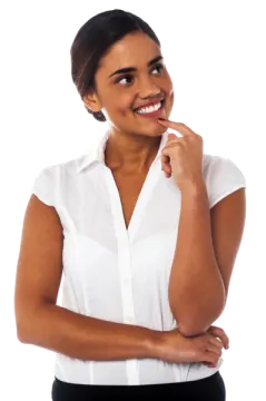 a woman in a white shirt and black skirt