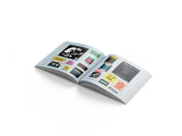 an open book with pictures on it