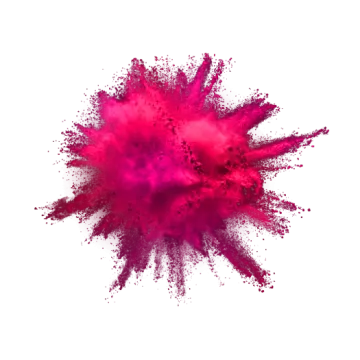 a pink powder explosion on a white background