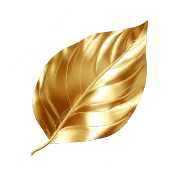 golden leaf on white background