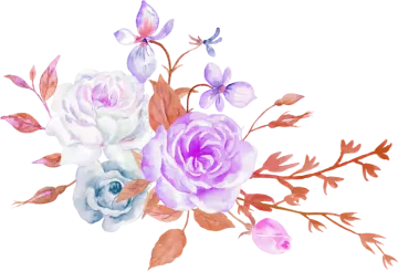 a watercolor painting of flowers and leaves
