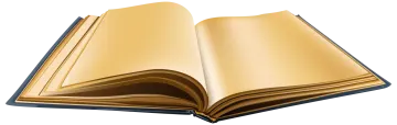 an open book on a white background