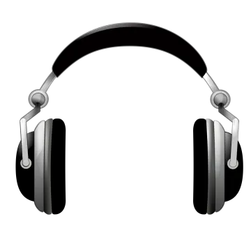 a pair of headphones on a white background