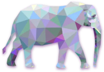an elephant made up of triangles