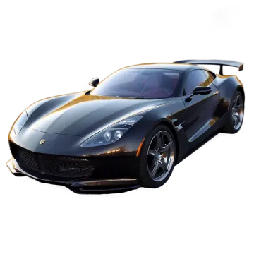 a black sports car on a white background