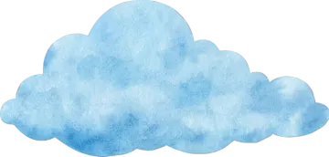 a blue watercolor cloud on white background