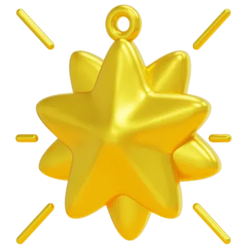 a gold star shaped object on a white background