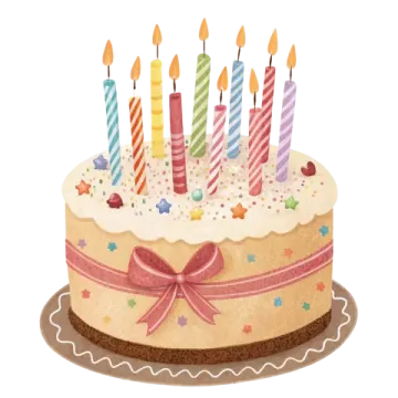 a birthday cake with candles on top