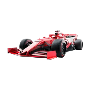 a red race car on white background