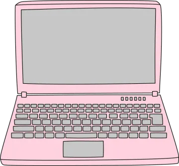 a laptop computer with a blank screen