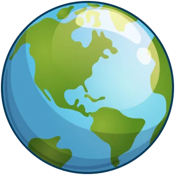 a blue and green earth with white background