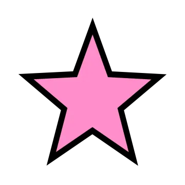 a pink star on a white background