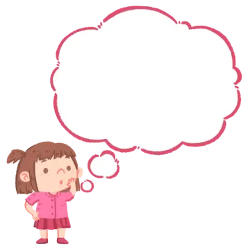 a girl with a thought bubble