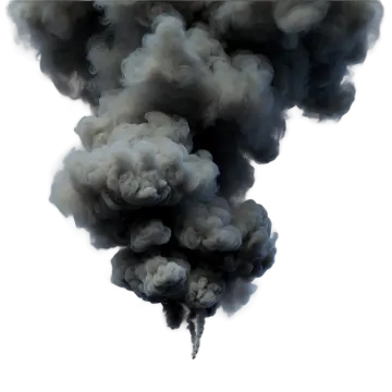 a black cloud of smoke on a white background