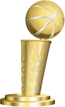 a golden basketball trophy with a white background