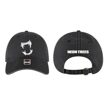a black hat with a white logo on it