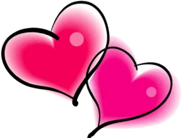 two pink hearts clipart