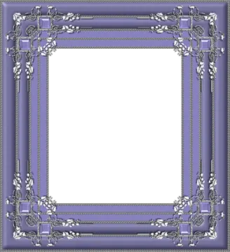 a blue frame with a floral pattern on it