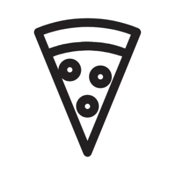 a slice of pizza on a white background
