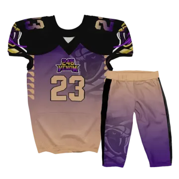 a purple and black football uniform with the number 23 on it
