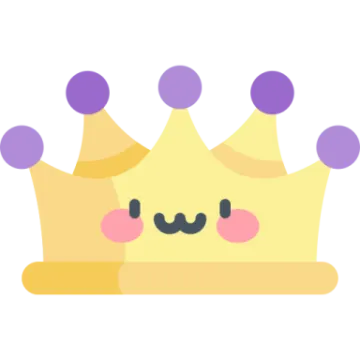 a yellow crown with purple crowns on it