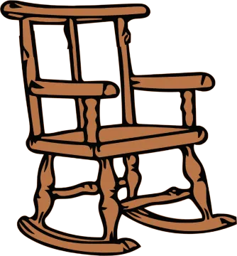 a wooden rocking chair