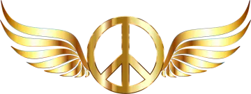 an image of a golden winged logo